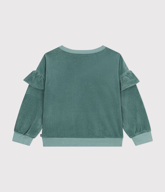 Felpa in spugna bouclette tinta unita bambina verde BRUT