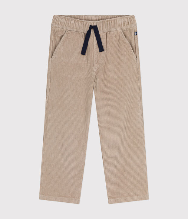 Pantaloni dritti in velluto bambino beige