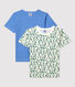 Confezione da 2 t-shirt manica corta cactus bambino in cotone e lino
