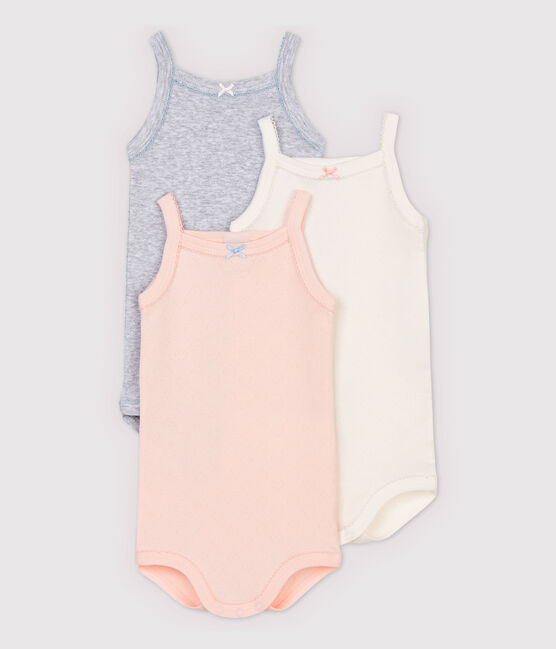 Confezione da 3 body con spalline bebè femmina cotone biologico variante 1