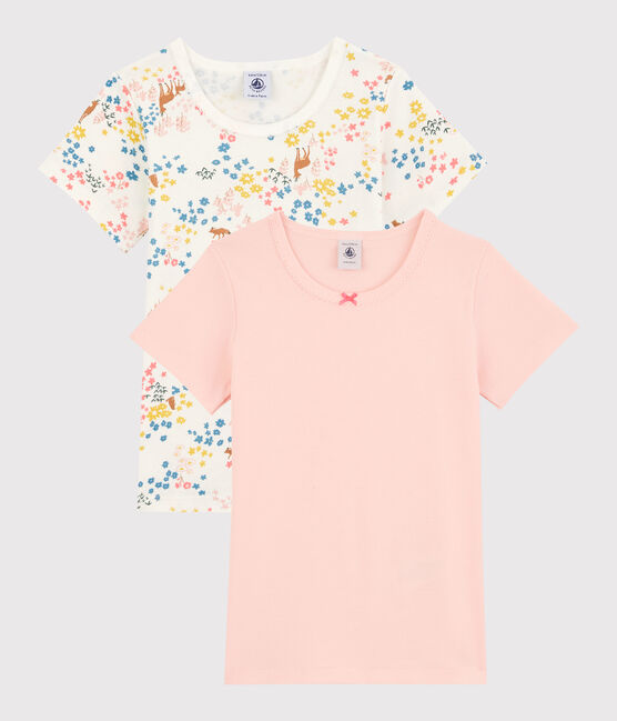 Confezione da 2 t-shirt bambina a maniche corte in cotone biologico variante 1
