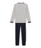 Pigiama ragazzo a costine bianco MARSHMALLOW/blu SMOKING