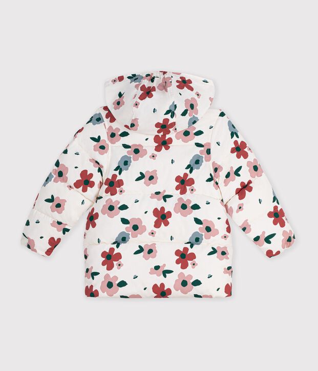 Piumino bambino a fiori ecru/multicolore