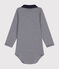Body a manica lunga a righe con colletto in cotone per bebè blu SMOKING/bianco MARSHMALLOW