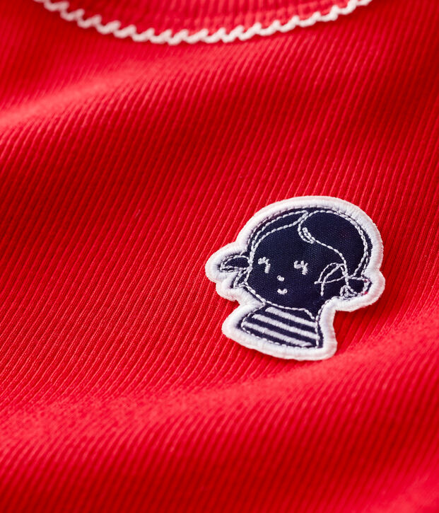 T-shirt a maniche corte in cotone bambina rosso