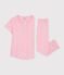 Pigiama a maniche corte e gamba lunga in cotone con stampa bambina rosa/multicolore