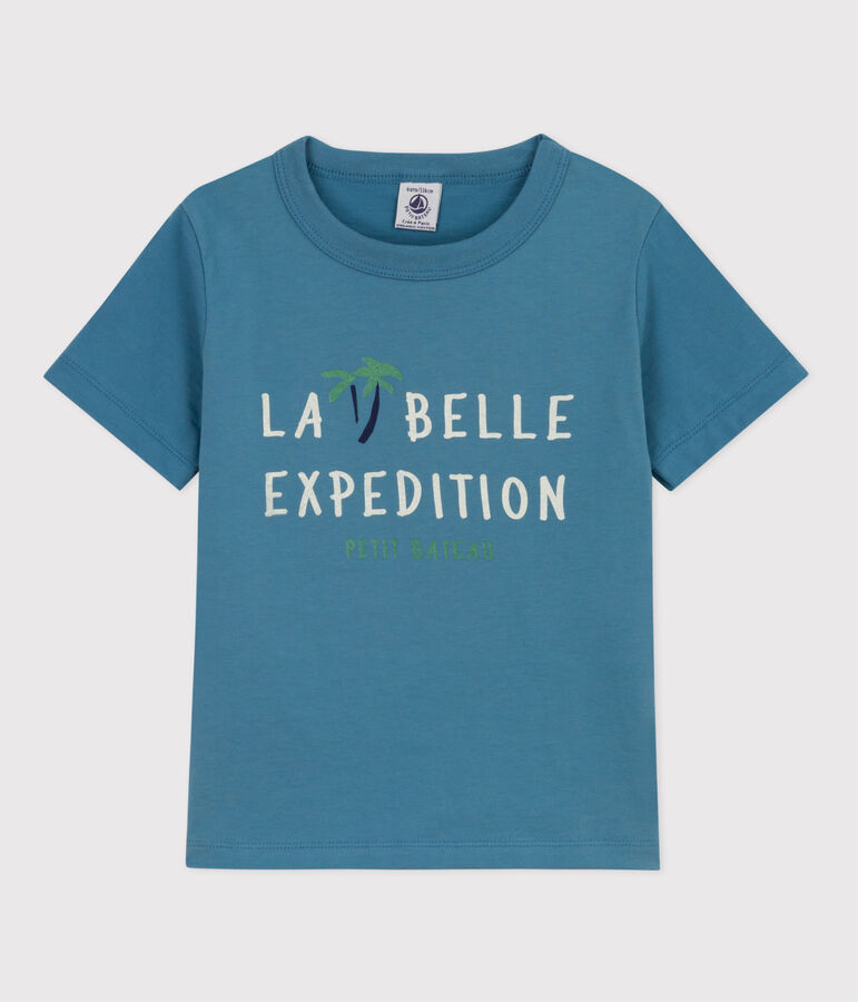 T-shirt  maniche corte in cotone bambino blu