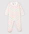 Tutina pigiama Petit Bateau "Je T'aime" bebè femmina in jacquard bianco MARSHMALLOW/rosso TERKUIT