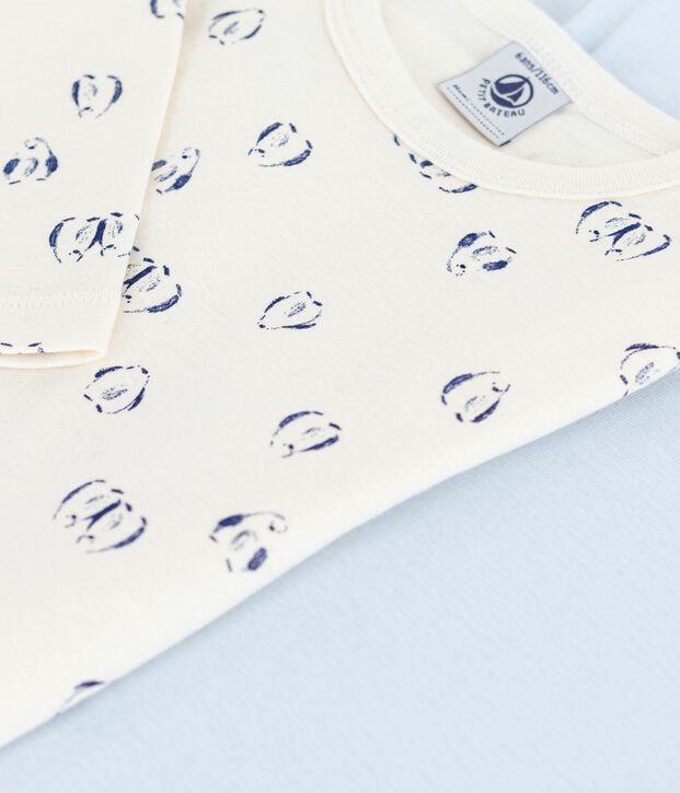 Set di T-shirt a maniche lunghe in cotone fantasia bambino multicolore