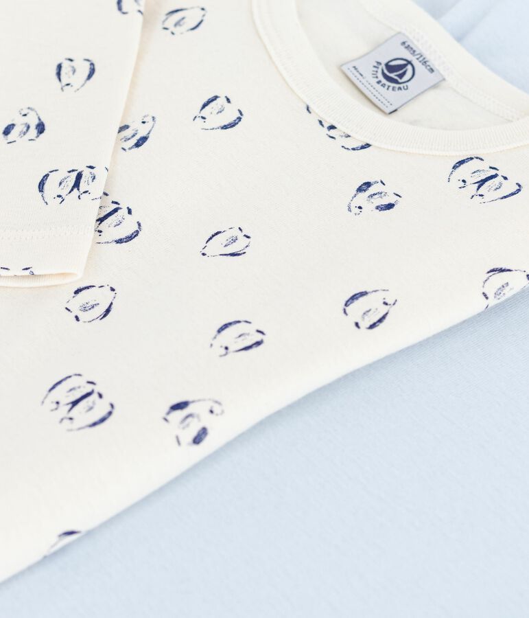 Set di T-shirt a maniche lunghe in cotone fantasia bambino multicolore