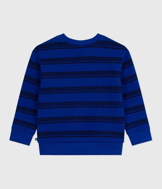 Felpa bambino in cotone a righe blu OLYMPIC+SOIR