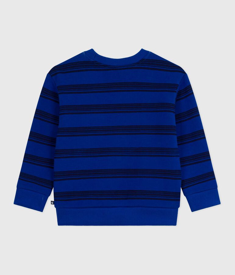 Felpa bambino in cotone a righe blu/blu