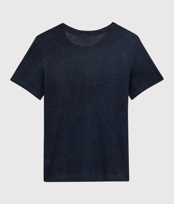 T-shirt L'ICONIQUE in lino da donna blu SMOKING