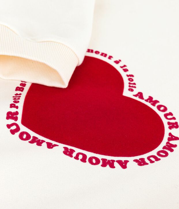 Felpa donna in cotone ecru