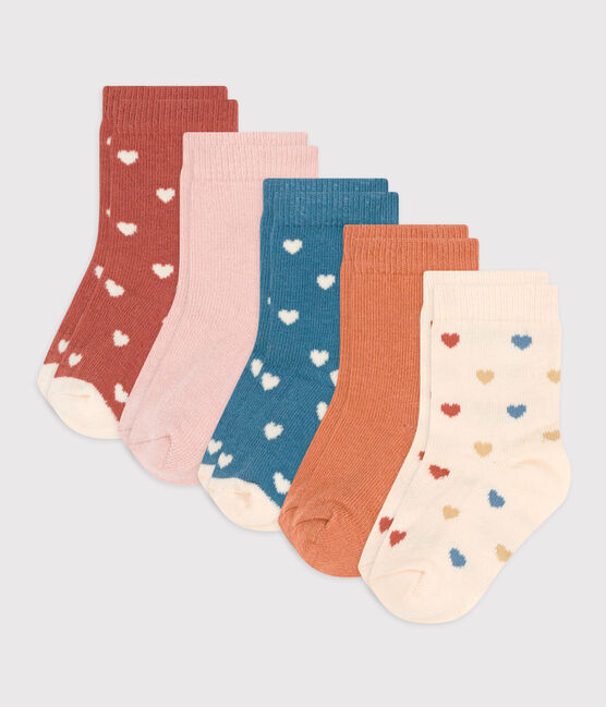 Confezione da 5 paia di calzini bebè a cuori variante 1