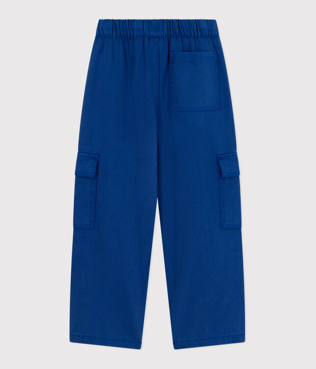 Pantaloni cargo in lyocell tinta unita bambino blu