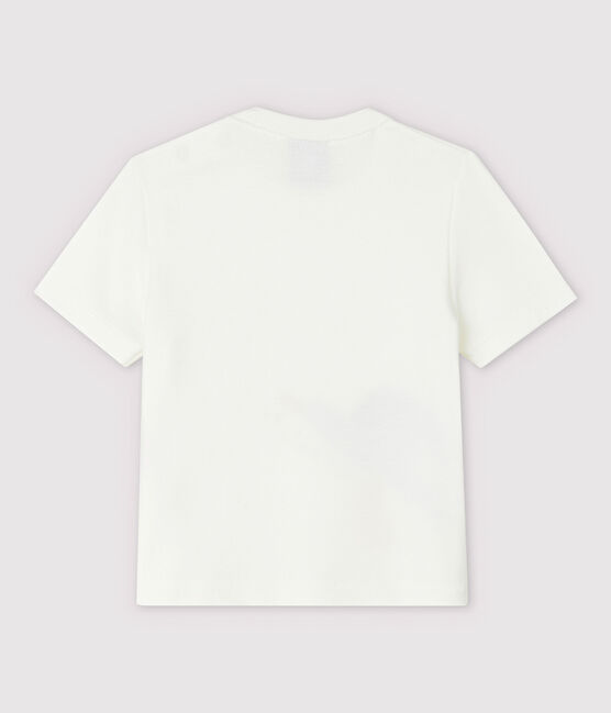 T-shirt maniche corte a costine bebè maschio bianco MARSHMALLOW