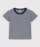 T-shirt a righe in cotone bambino blu MEDIEVAL/bianco MARSHMALLOW