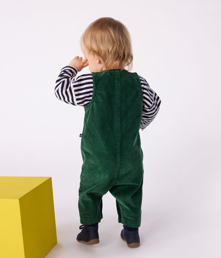 Tutina lunga in ciniglia tinta unita neonato verde