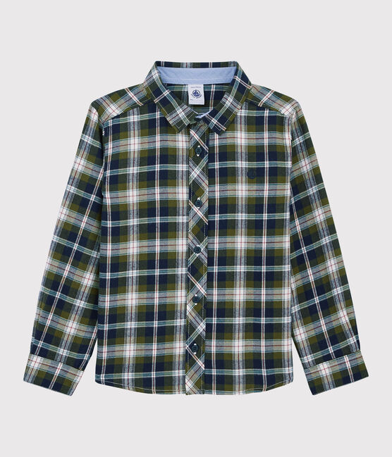 Camicia bambino a scacchi blu SMOKING/bianco MULTICO