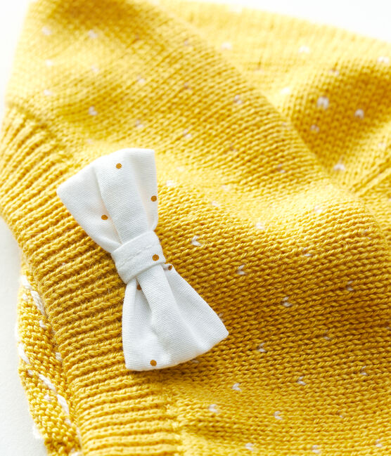 Cappellino in tricot bebè. giallo HONEY/bianco MARSHMALLOW