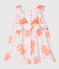 Abito in cotone fantasia bebè femmina rosa VIENNE/bianco MULTICO