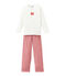 Pigiama per bambina rosso TERKUIT/bianco MARSHMALLOW