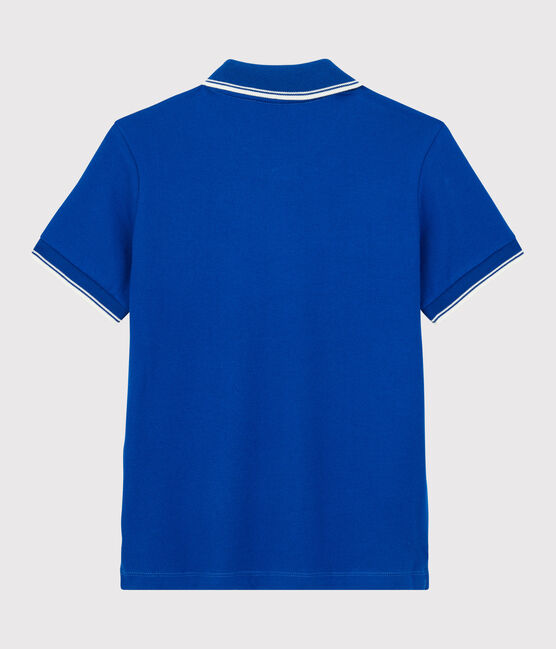 Polo manica corta in jersey bambino blu SURF
