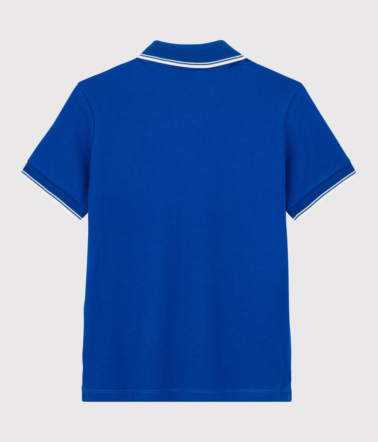 Polo manica corta in jersey bambino blu