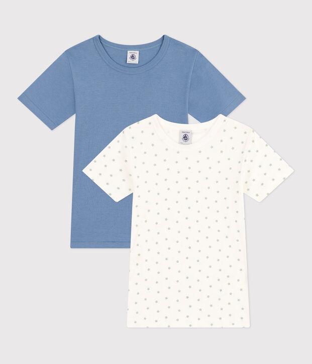 Confezione da 2 t-shirt bambino a maniche corte in cotone a stelle multicolore