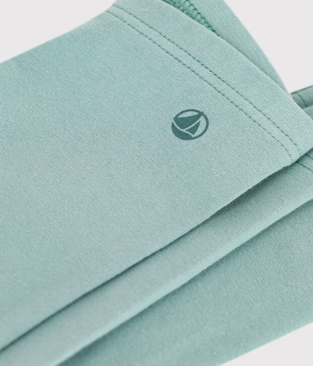 Leggings in cotone tinta unita bambino verde