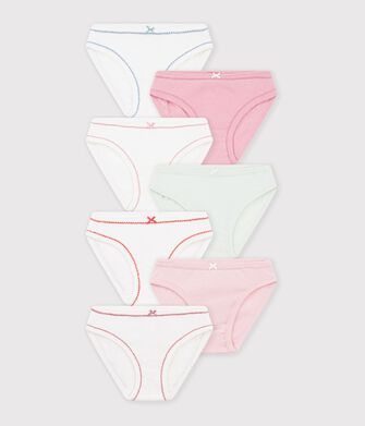 Set di slip in cotone a tinta unita bambina