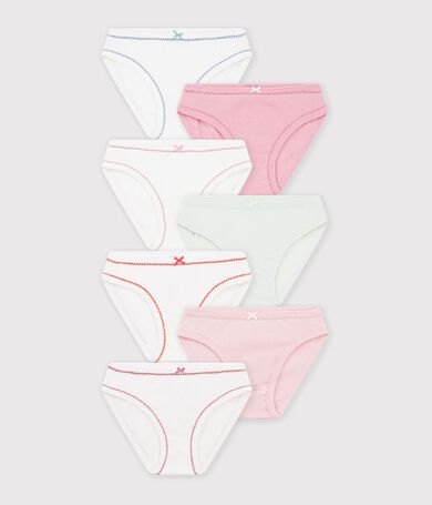 Set di slip in cotone a tinta unita bambina