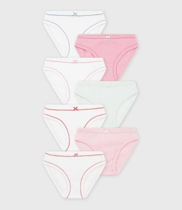 Set di slip in cotone a tinta unita bambina multicolore