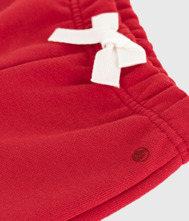 Pantaloni in cotone tinta unita neonato rosso