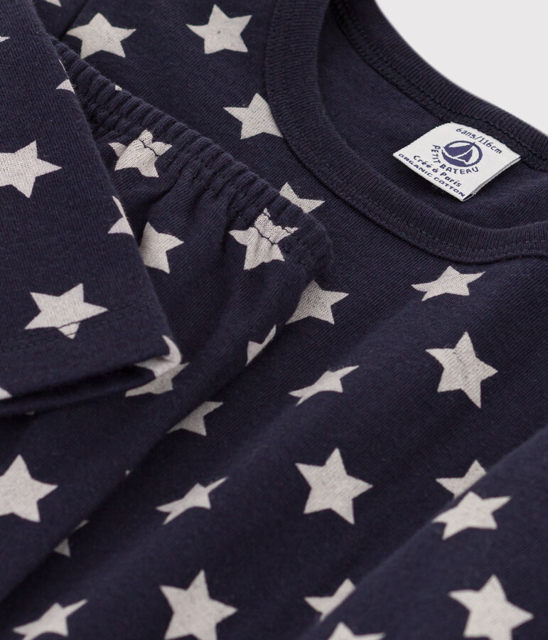 Pigiama bambino unisex in tubique a stelle blu/bianco