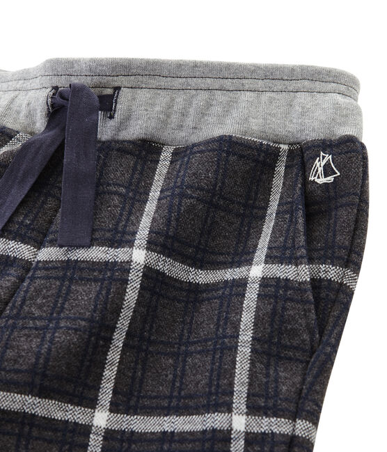 Pantalone in maglia a scacchi da bambino nero CITY/blu SMOKING/ MARSHMALLOW