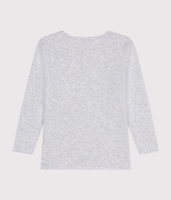 T-shirt bambina a maniche lunghe in cotone grigio POUSSIERE CHINE