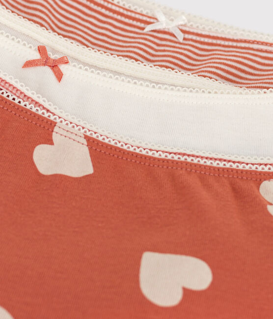 Confezione da 3 shorty cuore da bambina in cotone variante 1
