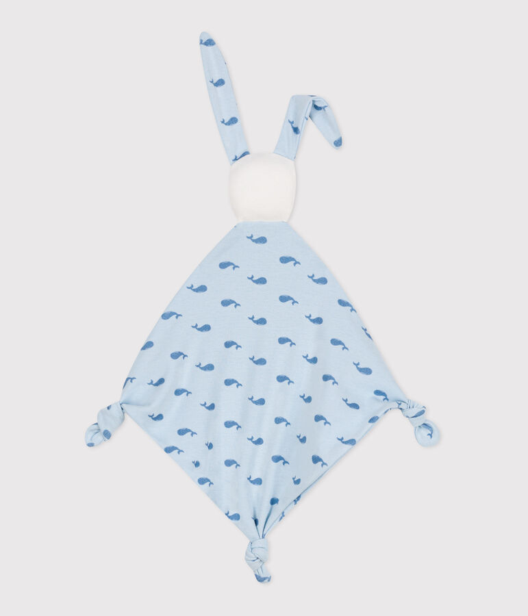Doudou in cotone stampato neonato blu/blu