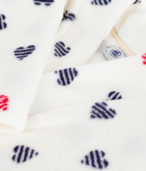Vestaglia in pile con stampa bambino bianco/multicolore