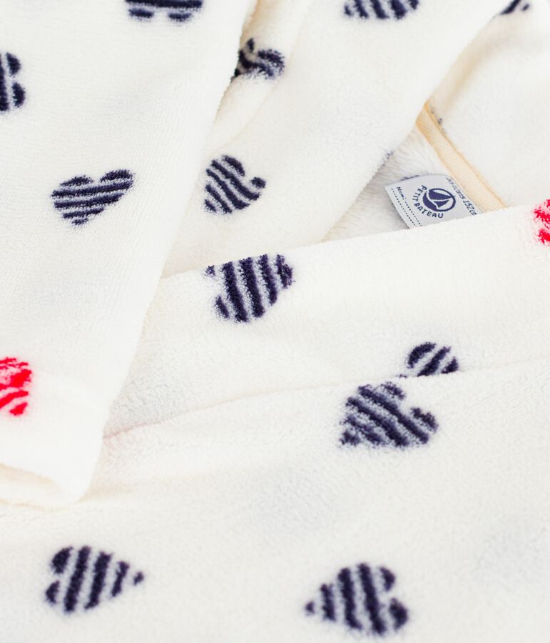 Vestaglia in pile con stampa bambino bianco/multicolore