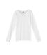 T-shirt maniche lunghe tinta unita a punto cocotte