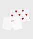 Confezione da 2 slip bambina in cotone motivo cuore