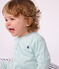Pigiama in cotone millerighe neonato verde/bianco
