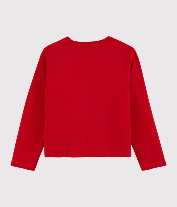 Cardigan in tubique bambina rosso