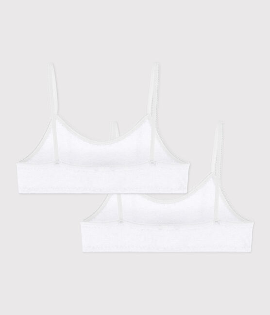 Confezione da 2 brassière bianche bambina variante 1