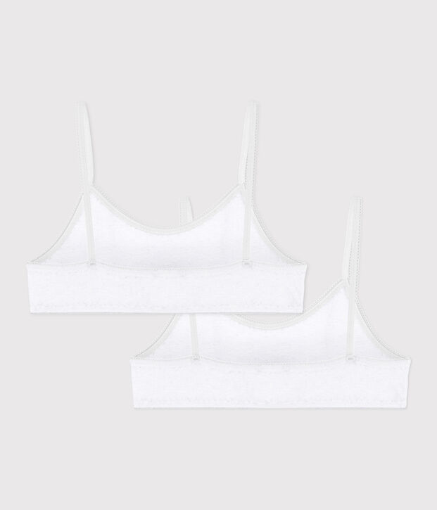 Confezione da 2 brassi&egrave;re bianche bambina multicolore