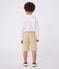 Bermuda bambino in tela di cotone a righe beige FACILE