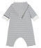 Tutina lunga bebè a costine in ovatta bianco MARSHMALLOW/blu SMOKING CN